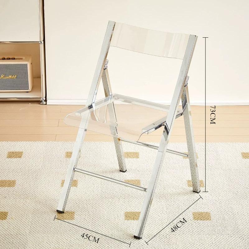 Folding Dining Chair Portable Comfortable Aesthetic Modern Dining Chairs Relaxing Backrest Chair Home Living Room Furnitures