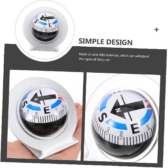 Milisten Car Compass Ball Dashboard Auto Compass for Vehicle Navigation and Marine Use Easy to Install and Adjustable for Road Trips and Outdoor