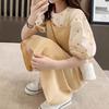 A-line Suspenders Dresses Women Dot T shirt Dress All-match Two Piece Set Dress  Student