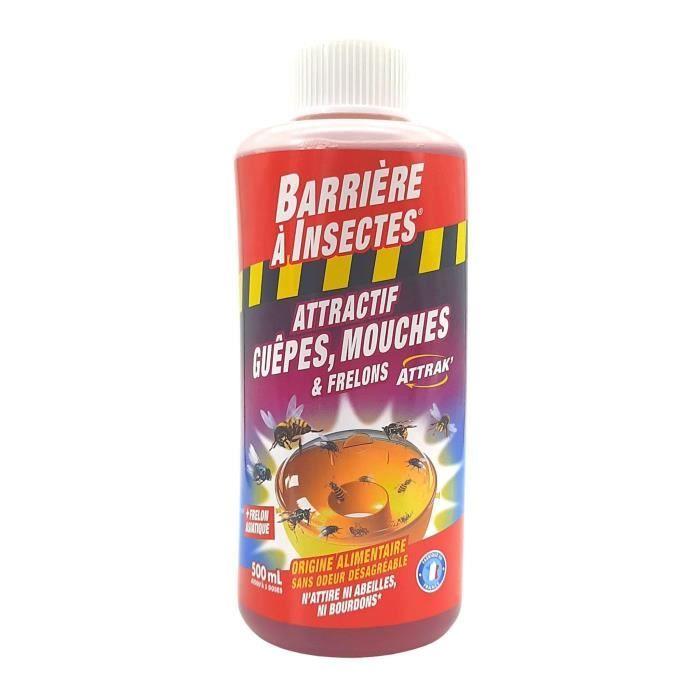 Barriere a insectes appât pour pièges à guêpes, frelons, mouches et moucherons attrak' - concentré 500 ml