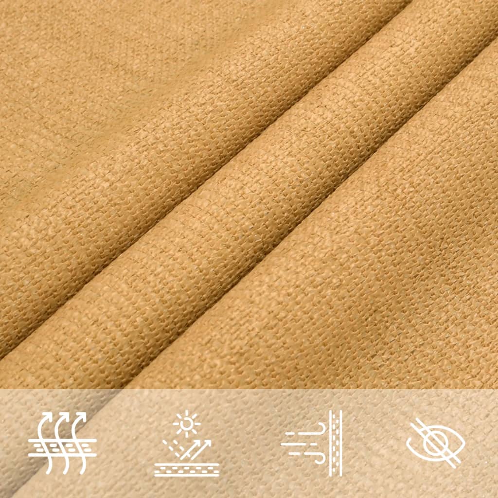 vidaXL Sonnensegel 160 g/m² Rechteckig Sandfarben 2x4 m HDPE