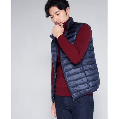 Men's Solid Color Lightweight Down Vest, Simple and Casual Sleeveless Jacket for Indoor and Outdoor Wear