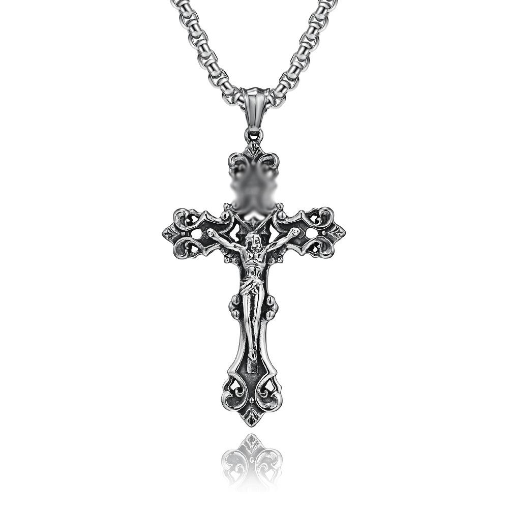 European and American Retro Niche Personalized Cross Pendant, Old Personalized Cross Men s Necklace Pendant 2026 60CM