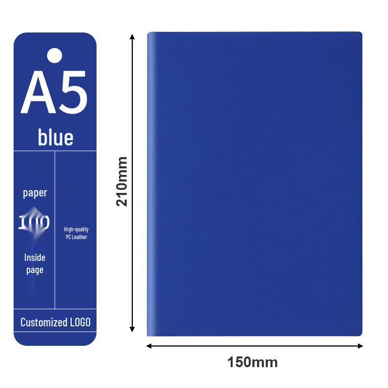 A5 Soft Leather Notebook - Skin-Feel Leather, Office & Student Use, UV Color Printing A5 (145x210mm) Standard