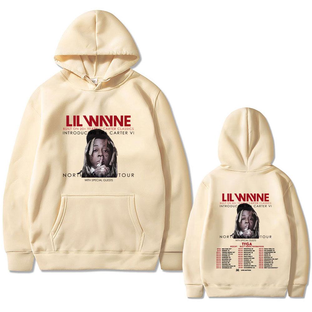 Rapper Lil Wayne Tha Carter VI North America Tour 2025 Hoodie Men Hip Hop Retro Oversized Sweatshirt Male Fashion Trend Hoodies