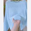 Pull élégant en dentelle ajourée pour femme, Haut léger à superposer, Saisons Printemps, Été et Automne, Tissu respirant