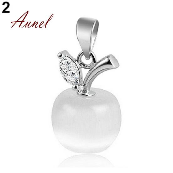 Necklace Girl Apple Shape Cubic Zirconia Pendant