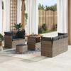 VidaXL 8-piece Garden Sofa Set with Grey Cushions Poly Rattan 3363378