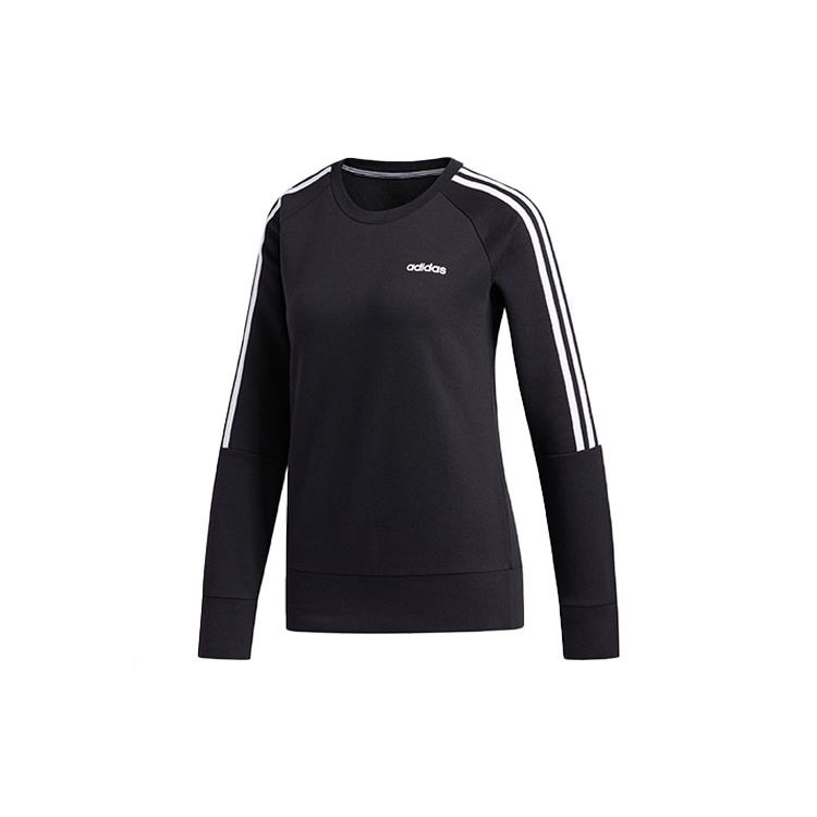 adidas Women s Essentials 3-Stripe Crew Neck Sweatshirt Black FL4894 XS