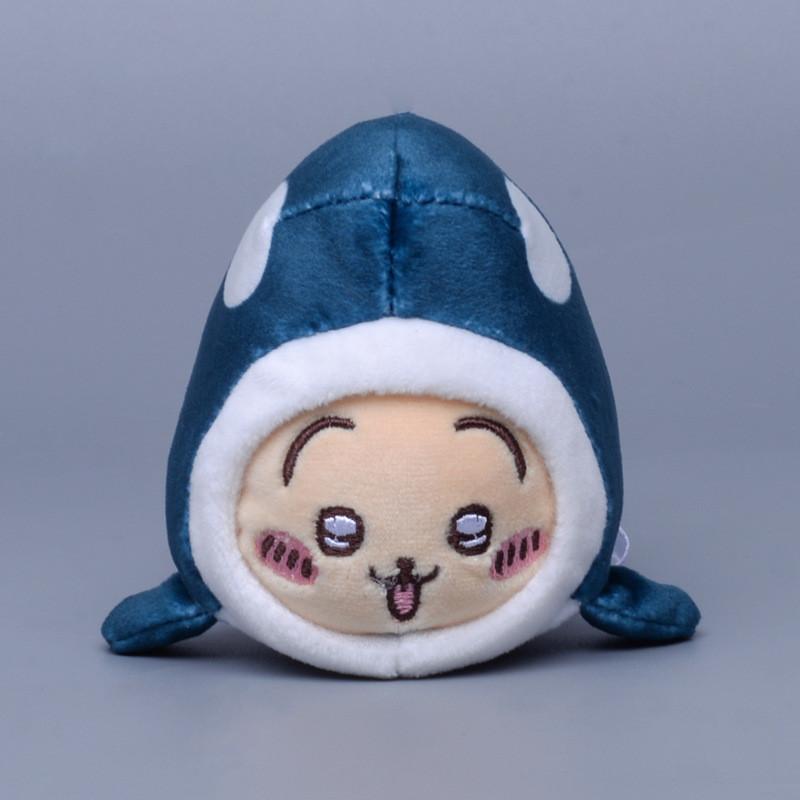 Chiikawa Cross Dressing Shark Plush Toy Cartoon Doll Backpack Pendant Keychain