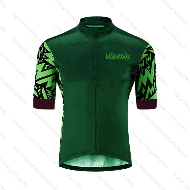 VeloThos Summer Cycling Jersey Set Short Sleeve and Bib Shorts Sport Camping Pro Race Bicycle Clothing MTB Ropa Maillot for Men