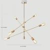 Modern Starburst Brass Chandelier, Handmade Ceiling Pendant Fixture