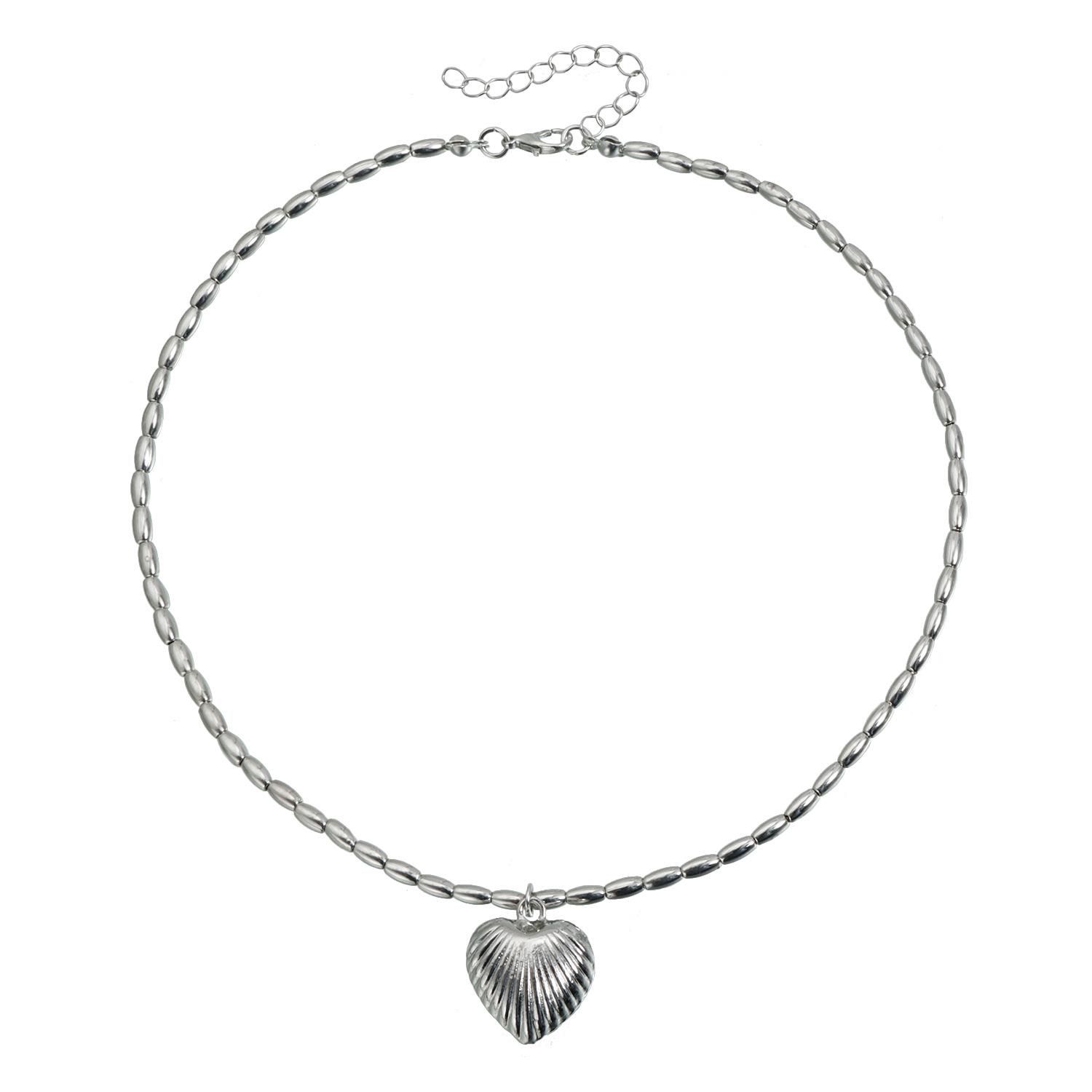 Metal heavy industry wind love necklace light luxury street shot short beaded neck chain collarbone chain