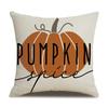 Thanksgiving Linen Pillowcase Autumn Pumpkin Print Pillow Cushion Cover