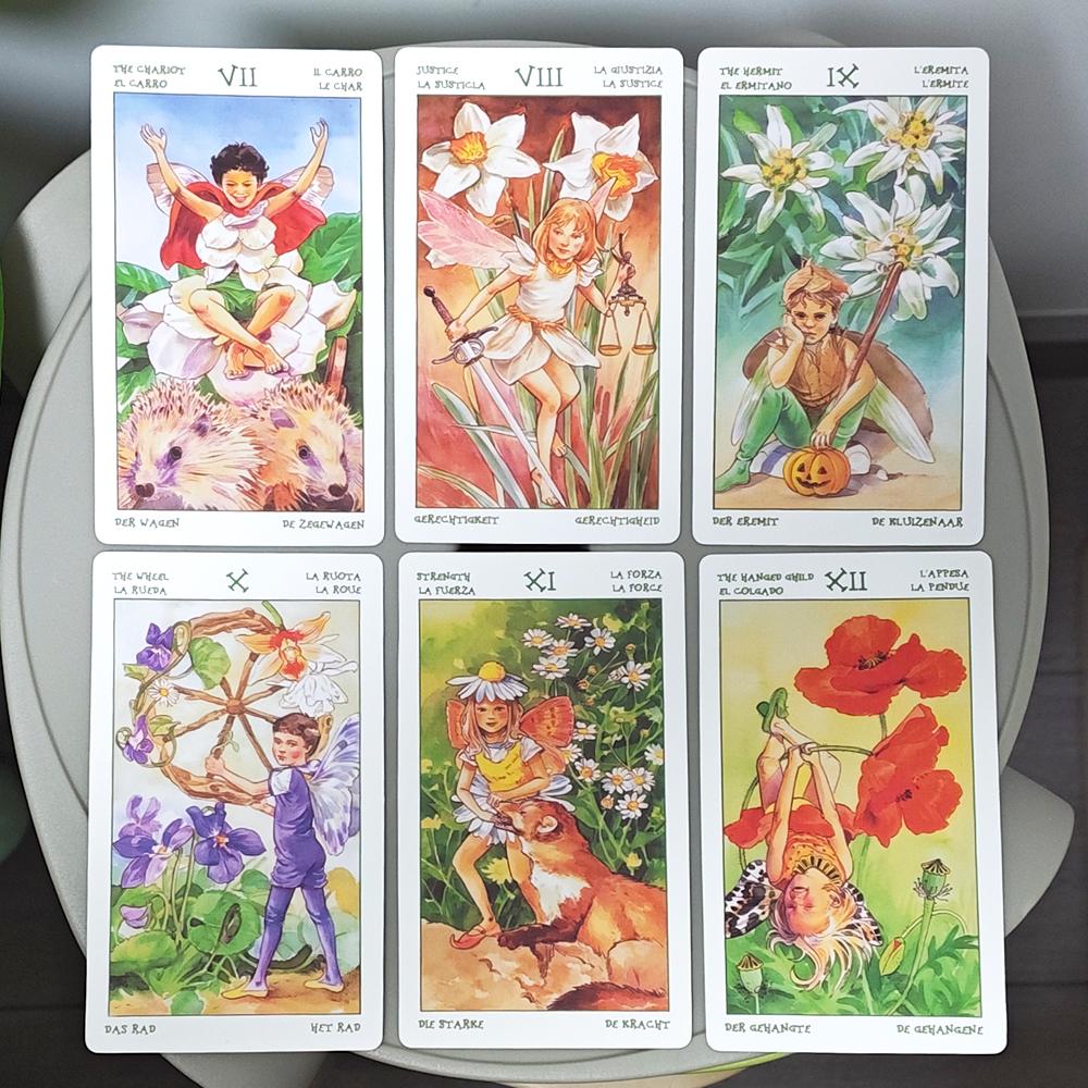 12*7cm The Spirit of Flowers Tarot Deck 78 Pcs Delicate, Lovely Tarot Cards Printed on 350GSM Double-embossed Cardstock