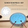 Musfunny Steel Tongue Drum 15 Notes 12 Inches Blue Musical Instrument Percussion with Sheet Music Mallet and Storage Bag for Music Education Yoga
