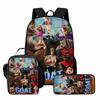 Kids Cartoon Backpack Set With Lunch Bag Pencil Case Ergonomic School Grade 1-2 Students Oxford Fabric Breathable