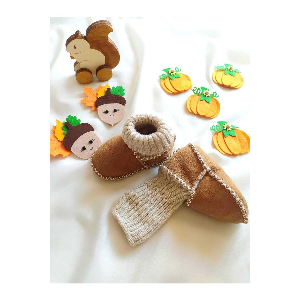 Cizme pentru bebeluși din piele de miel autentică ecologică Cizme pentru bebeluși Pantofi pentru bebeluși