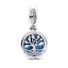 Night Light Eternal Tree Round Pendant Women Pendant Silver Blue 793599C01