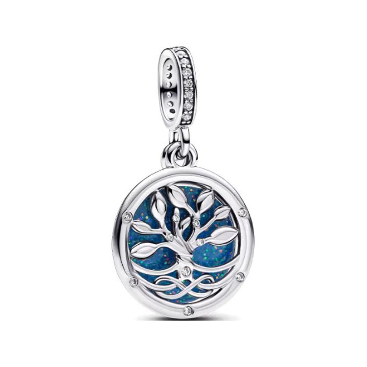 

Pandora Night Light Eternal Tree Round Pendant Women Pendant Silver Blue 793599C01 Shopping Bag