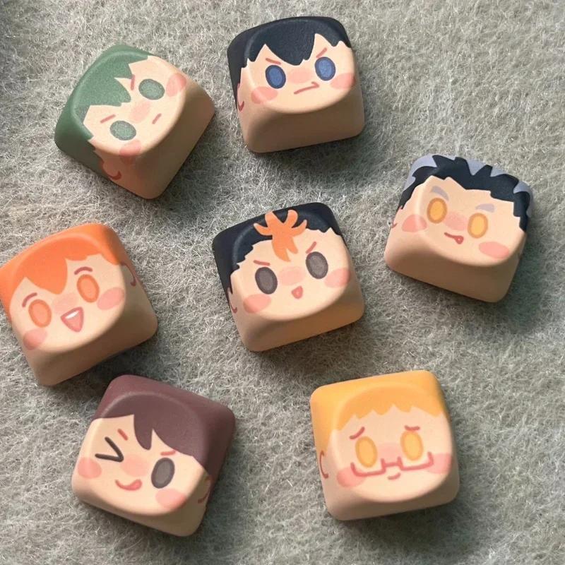 Haikyuu Keycaps Custom MOA SOA OEM Profile Point Keycap Cute Anime Graffiti Fly High Key Cap Artisan Gaming Mechanical Keyboard