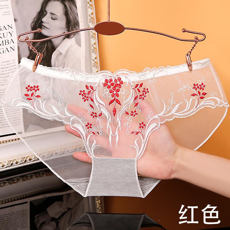 Slip in Rete Trasparenti da Donna Mutandine Erotiche Ricamo Floreale Biancheria Intima Pantaloncini Ultra Sottili Lingerie Slip Vedo Non Vedo