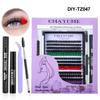 Dense Single Cluster D Song False Eyelashes Set 8-16Mmdiy Segmented Colored Multi-Haired Eyelashes
