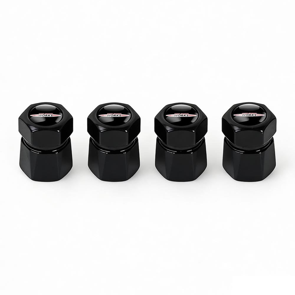 

4PCS Car Styling Wheel Tyre Valve Caps Stem Covers Auto Accessories For MINI Cooper S JCW WORKS R55 R56 F55 F56 R57 R58 R59 R60