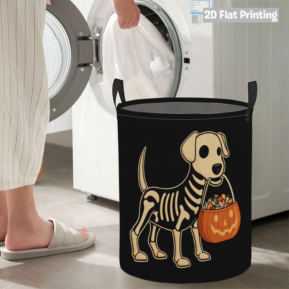 Collapsible Laundry Basket Large Round Waterproof Fabric Hamper Dirty Clothes Storage Bin Toy Organizer with Handles