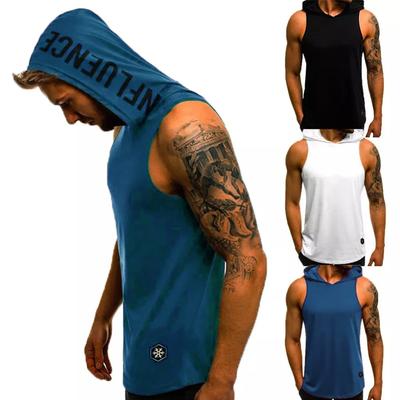 Herren Weste Kapuzen Ärmellose T-Shirts für Männer Basketball Tank Tops Brief Druck Gym Kleidung Bodybuilding Top Tees
