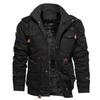 Autumn and Winter Men's Hooded Fleece-lined Thickened Plus Size Washed Jacket Men