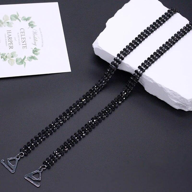 1 Pair Sexy Rhinestone Women Bra Straps Elegant Bra Shoulder Strap Off-the-shoulder Underwear Straps Accessories
