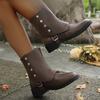 2025 European & American Fashion Autumn-Winter New Women's Leather Boots - Slip-On Ankle Boots