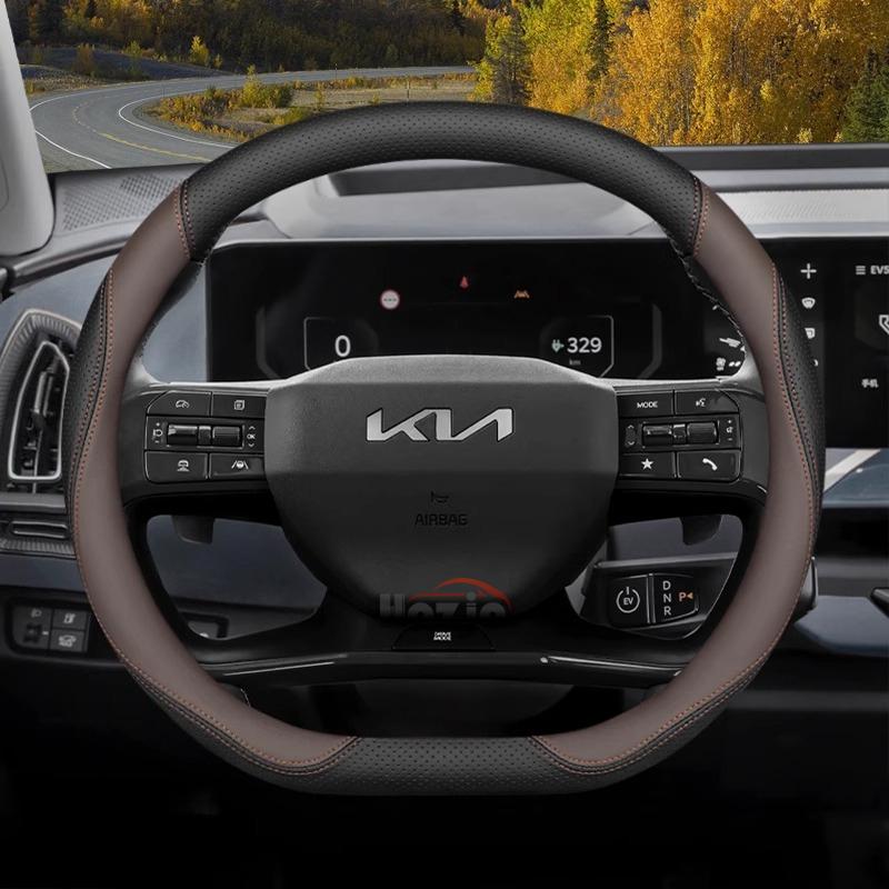 Skórzana Pokrowiec na Kierownicę Samochodową do Kia Sportage Sorento Niro Picanto K5 K3 K4 Xceed Ev9 Ev3 Ev6 Forte 2011 - 2024 2025 2026