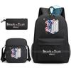 Attack on Titan Backpack, 3pcs Anime Student SchoolBag Shoulder Bag Pencil Case Boys Girls Mochilas Daily Rucksack Holiday Gift