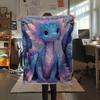 Purple Dragons  Print Flannel Blanket, High quality Comfortable for All Seasons, Home Decor, Warmth and Comfort