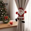Christmas Curtain Tiebacks for Living Room 2Pcs Santa Tiebacks, Dancing Reindeer Holdders, Metal Clip Theme Holders Office Cute Bear Holdbacks Window