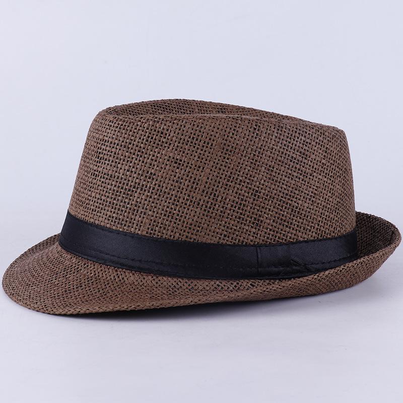 Unisex British Retro Fedora Short-Brim Round Crown Hat with Sun Protection