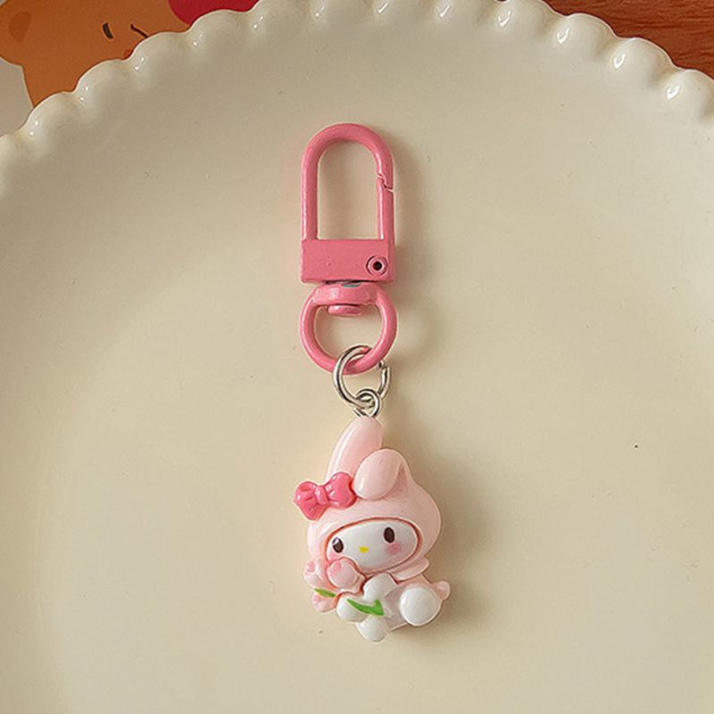 

Милый креативный брелок в виде тюльпана с животными, милый мультяшный кулон в стиле аниме, изысканный рюкзак, подвесные украшения, аксессуары, подарки