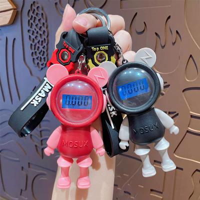 Cartoon Cool Portable Multifunctional Magic Bear Mobile Phone Holder Electronic Scale Keychain Pendant Small Gifts