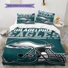 Set Biancheria da Letto con Fantasia Philadelphia Eagles Copripiumino Federa Decorazione per la Casa Regalo (1 * copripiumino + 2 * federa, senza nucleo)