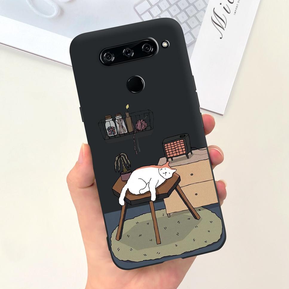 Case For LG V40 ThinQ Cartoon Astronaut Dinosaur Soft Silicon Black Cover For LG V50 V50S ThinQ 5G LG V30 2017 Bumper Phone Case