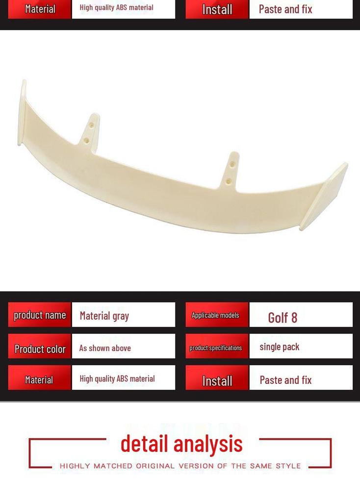 Volkswagen Golf 8 Pro R-Line Rear Roof Spoiler - No-Drill Installation