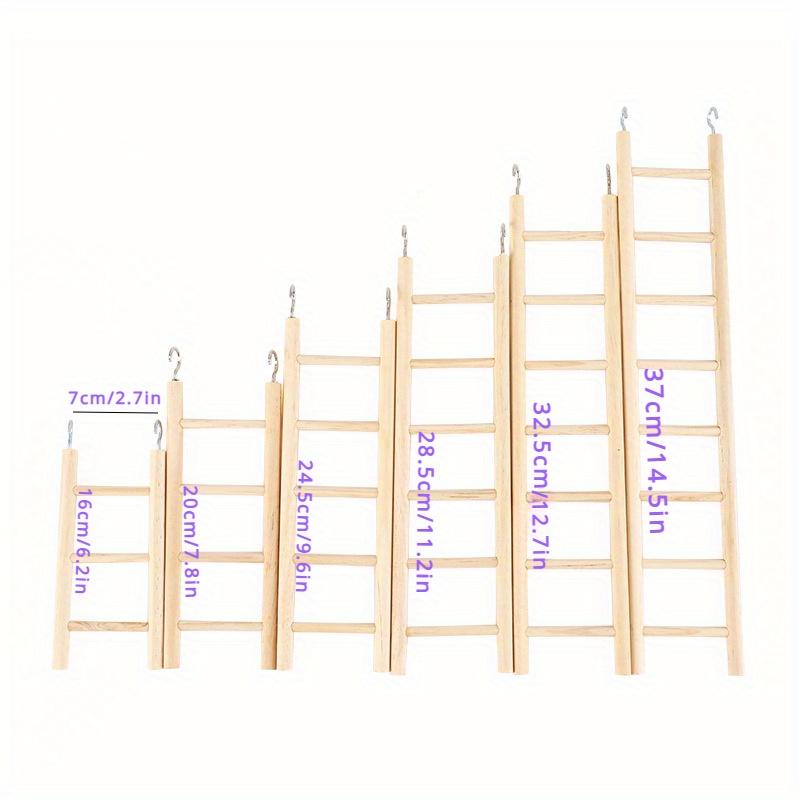 1pc Parrot Toy Wooden Bird Climbing Ladder, Parrot Bird Cage Supplies, Solid Wood Stand Climbing Ladder,Hamster ladder