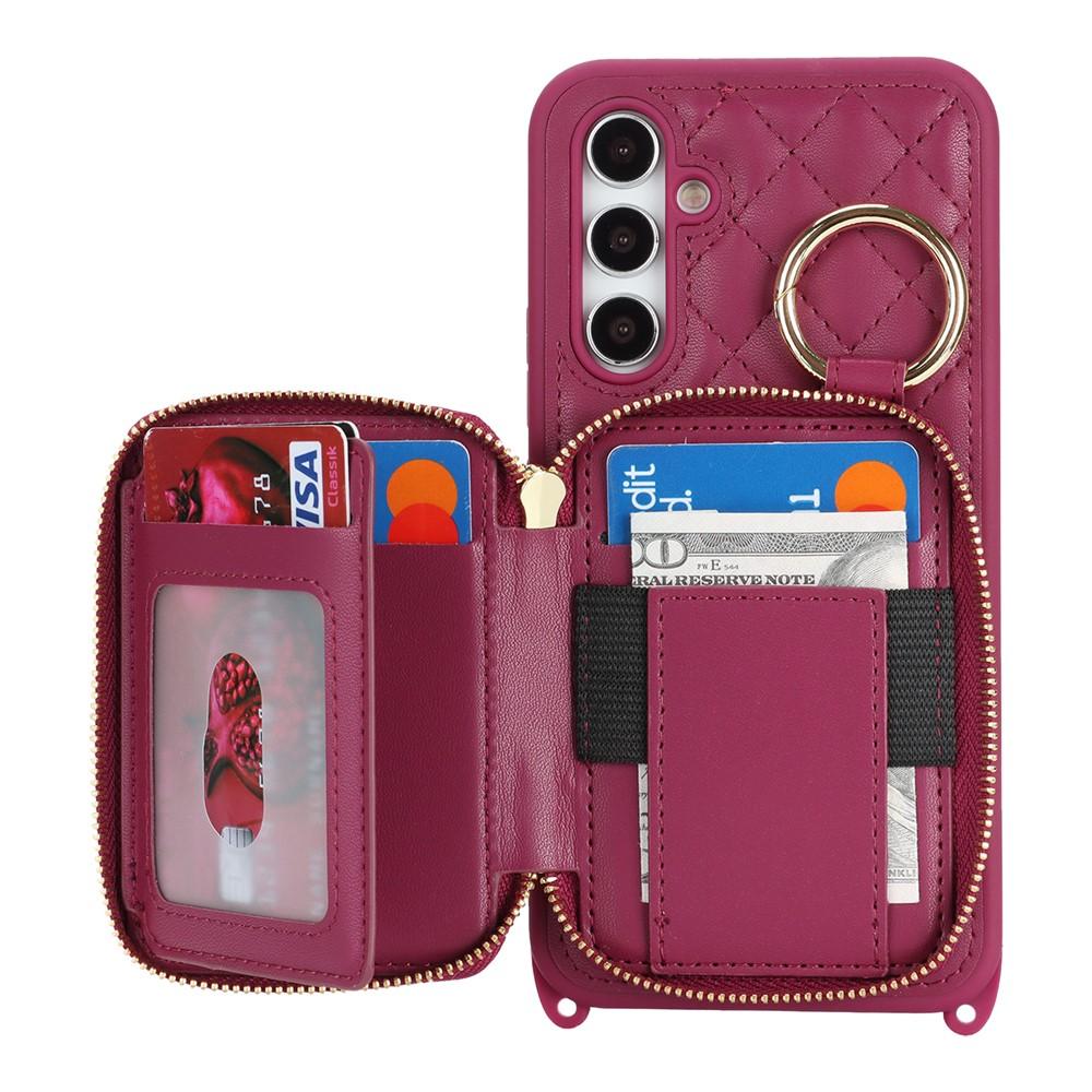 Case for Galaxy A54 5G - Leather/PU, Wine, With Stand