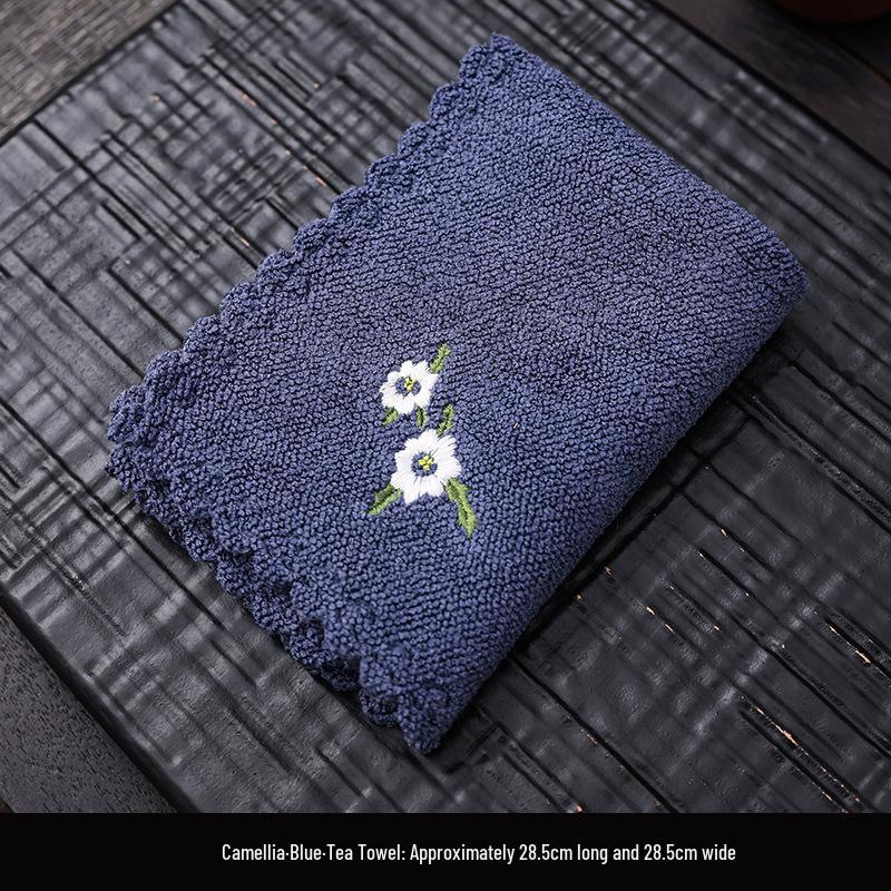 Japanese Tea Towels: Absorbent Cotton & Linen Rags, Embroidered Fabric, Thickened Cloth Pads, No Shedding