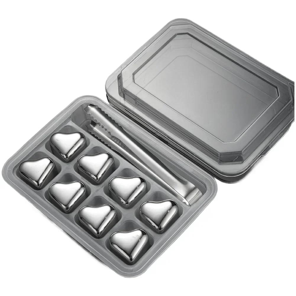 1set Reusable Stainless Steel Whiskey-Stones 3.1*2.6*2.7cm Chill Drinks Without Diluting Flavor! For 3-5 Hours Cooling Barware