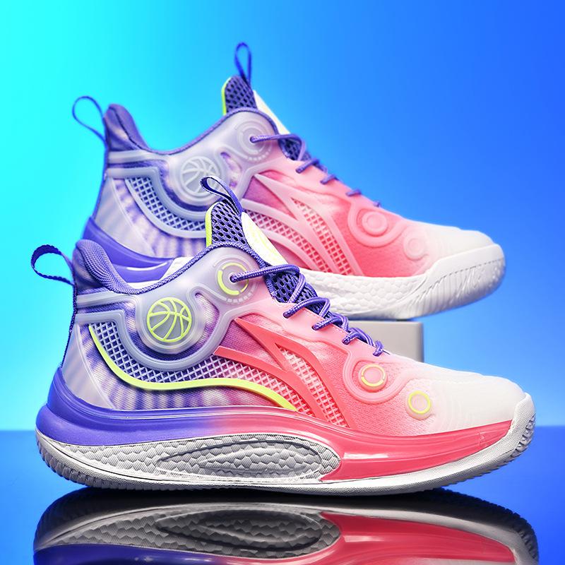Friction Sound Basketball Shoes Youth Casual Sneakers Student Competition Sneakers Fashion Luminous Breathable Running Shoes