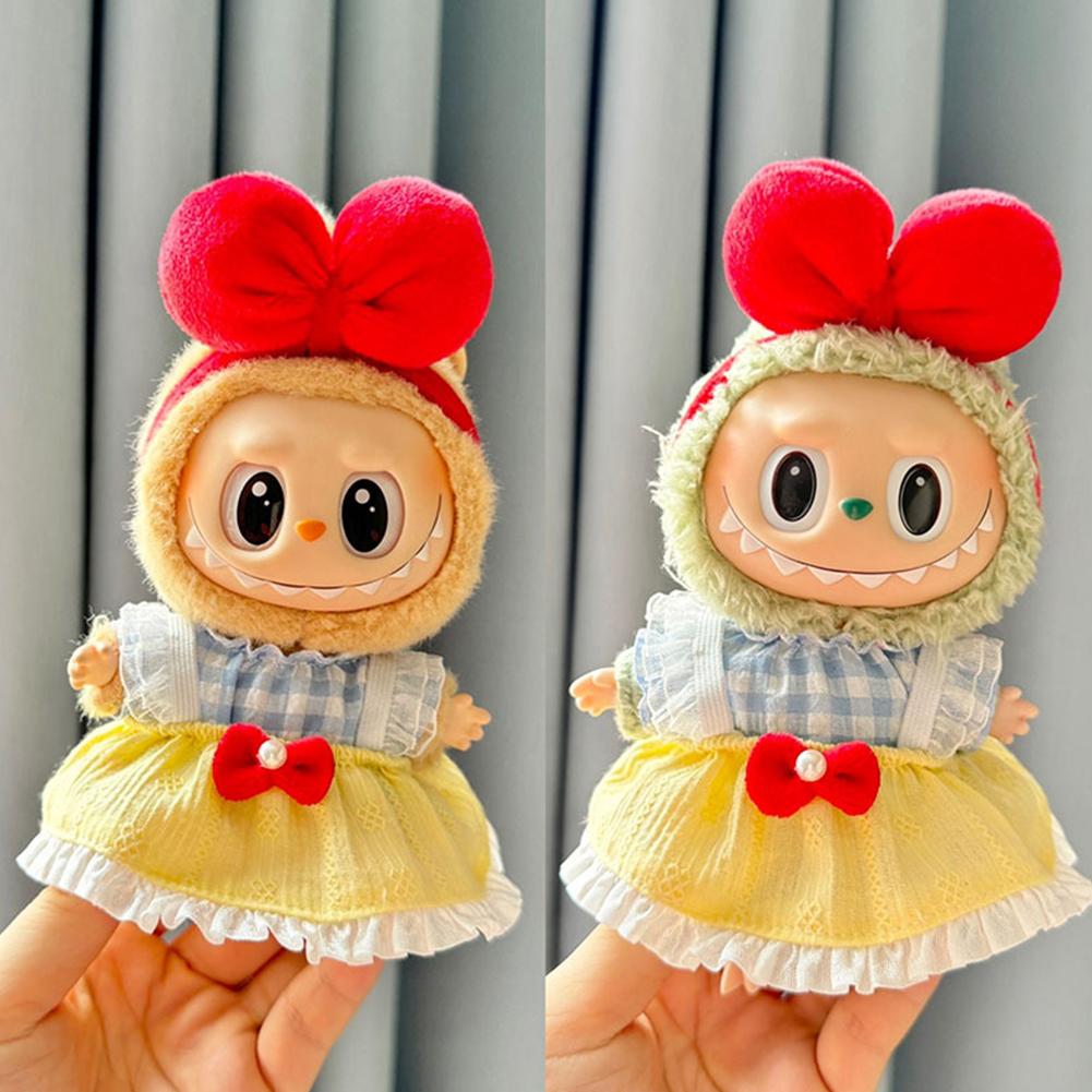 

15/17CM Labubu Doll Clothes Snow White Costume Set Mini Fashionable Keychain Doll Clothes Cute Exquisite Dolls Decoration Accessories