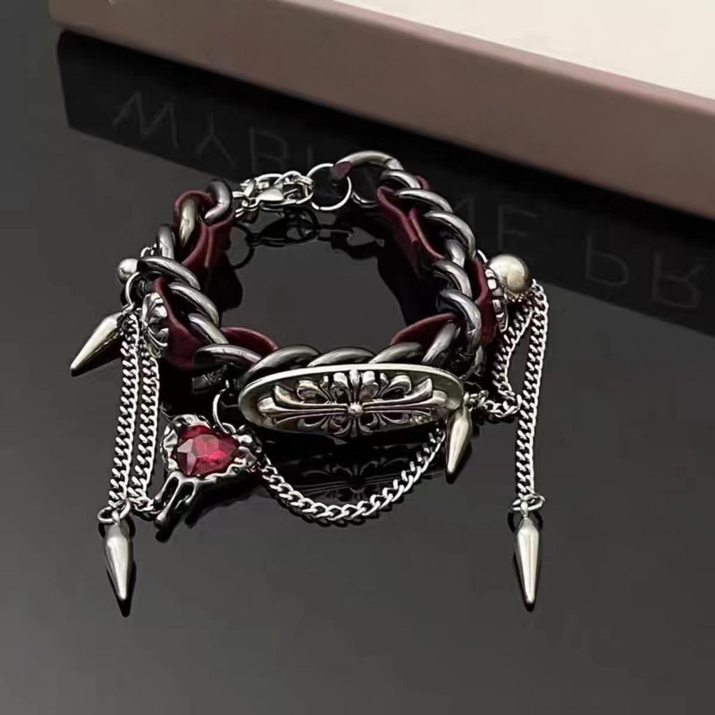 Neues heiß verkaufendes Wickel-Heavy-Metal-Punk-Nischen-Liebesarmband